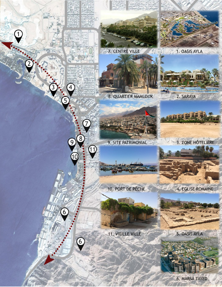 Localisation du projet de mise à niveau de la ville d’Aqaba <br/>©Association Internationale de Développement Urbain pour l’Agence française de développement
