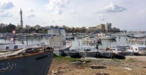 Vue du front de mer et du port d’El Mina